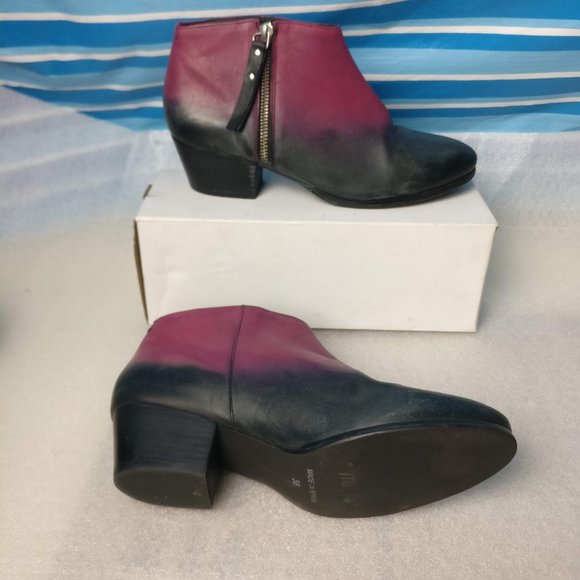 Ankle Boot 100% Leather Low heel Zip Ombre Ankle boot Made in Spain Miista 38/7 - Picture 8 of 8